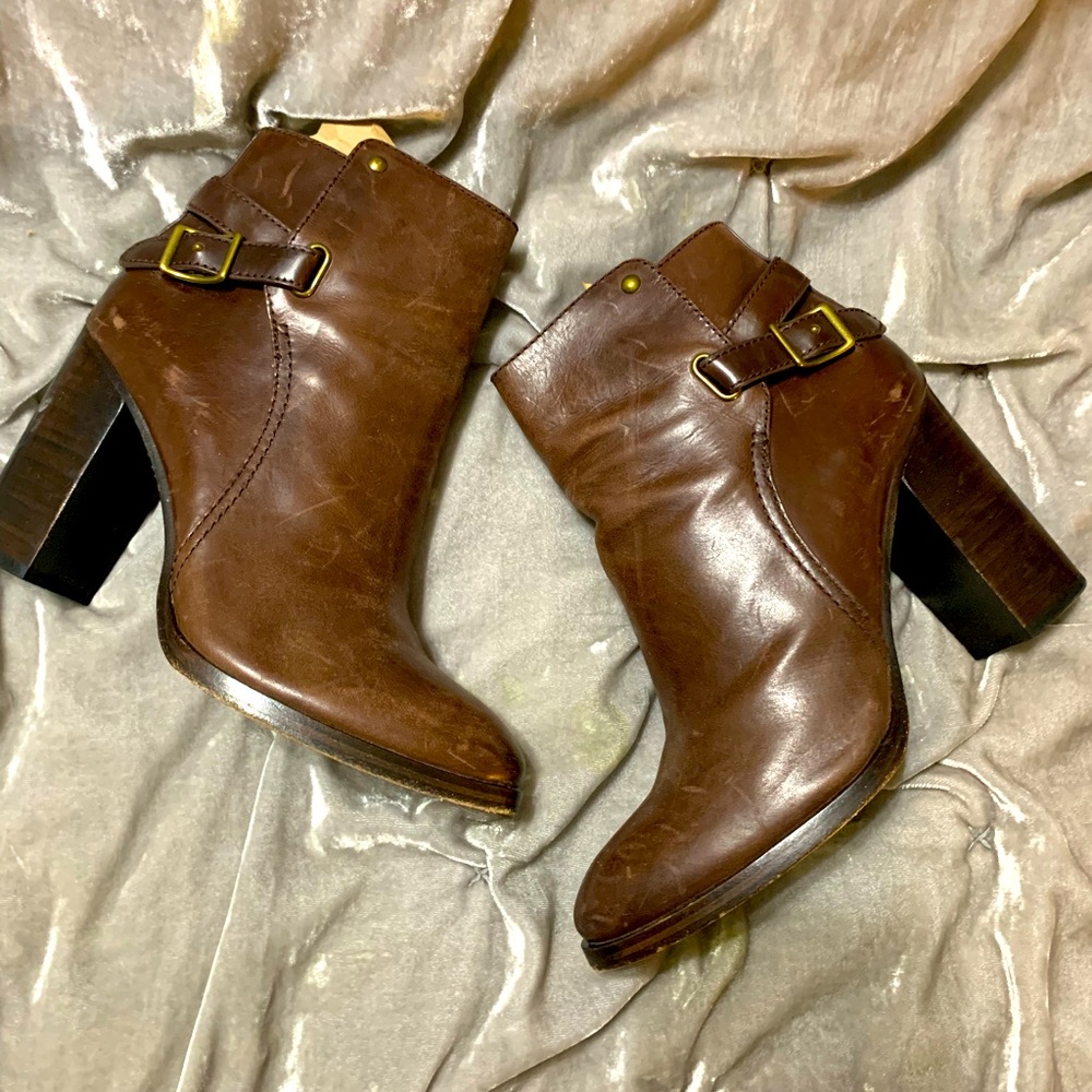 Frye Claude Jodhpur Brown Leather Ankle Booties ~ Style 3476446 ~ Size 7.6 - Picture 14 of 14